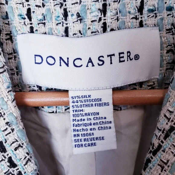 NWT Doncaster Tweed Silk Blend Blazer sz 10 - Picture 6 of 12